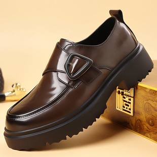 High-Quality Comfortable Soft-Soled Business Casual Leather Shoes for Men in Spring and Summer New Lightweight and Breathable Dad Slip-On Loafers