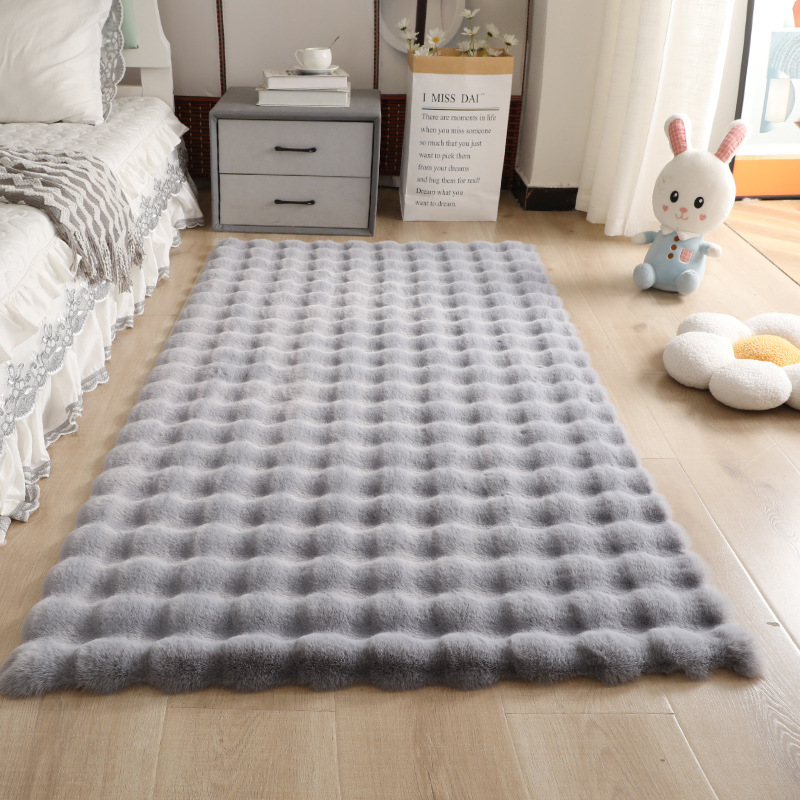 Other – Car Carpet Floor Mat Bedroom Bedside Rug Living - advanced-grey-bubble-fleece-thickened-and-encrypted-4545cm