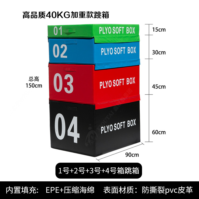 フィットネス跳び箱ソフト四合一セット跳び箱子供体適能運動器材ソフト階段トレーニング跳び箱|undefined
