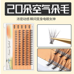 Cross-border wholesale: Natural 20D hot-melt grafting cluster straw scarecrow, 20P mixed pack—dense, single-cluster faux eyelashes for planting