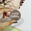 Birthday Happy Paper Cup Cake Decoration Round Acrylic Laser Laser Logo Gift Gift Pendant Cake Put