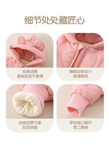 Baby's Autumn/Winter A-class warm clothing, baby one-piece suit, newborn crawling suit, thick cotton puffer jacket, outerwear cotton coat
