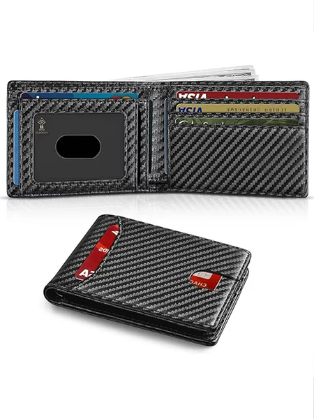 Amazon's Best-Selling Men's Wallet with 11 Card Slots, Carbon Fiber Pattern Wallet, Large Capacity 80% off Wallet for Credit Cards