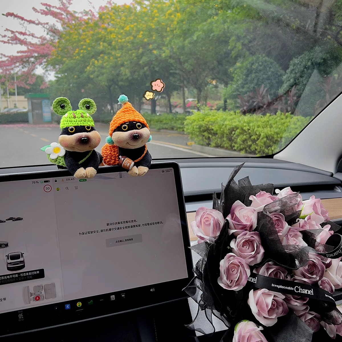 Accesorios para automóviles, adornos de abejas y cachorros, niñas 2025, nuevas celebridades de Internet, decoración de la pantalla de la consola central del automóvil