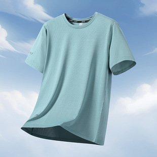 Ice Silk Short-Sleeved T-Shirt for Men and Women in Summer Thin Breathable Half-Sleeved Quick-Drying Sports Loose T-Shirt Cool Large Size Plus Fat