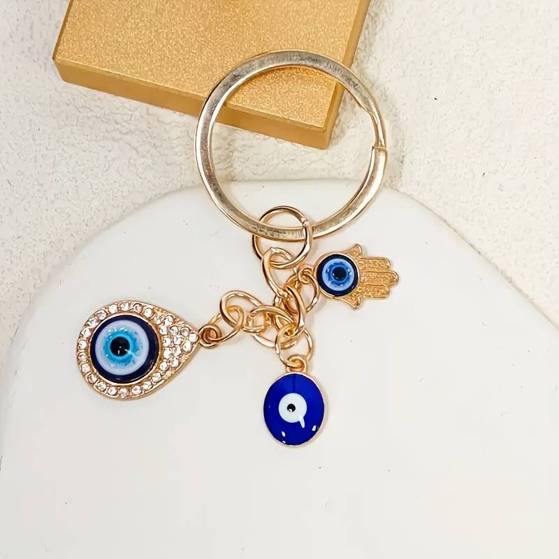 Amazon キーホルダー ジュエリー アクセサリー ヨーロッパとアメリカのトルコ ブルー アイ パーム キーホルダー ビーズ ペンダント ペンダント|undefined
