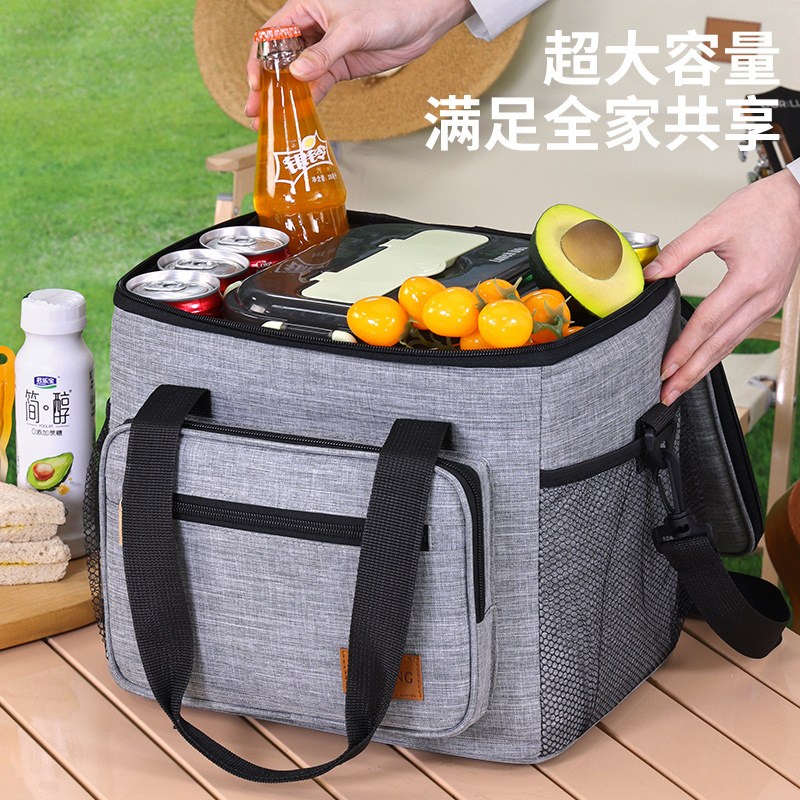 Bolsa de aislamiento de alimentos calientes de Amazon, bolsa de hielo para automóvil de gran capacidad, bolsa de almuerzo gruesa impermeable, bolsa de picnic al aire libre