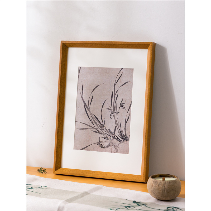 Solid Wood Picture Frame Empty Frame for Mounting Children's Oil Paintings, 4K Wooden Photo Frame, Wall-Mounted Photo Frame, A3/A4 Frame