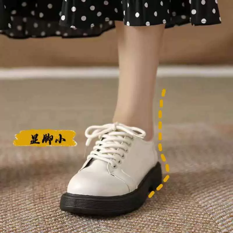 Маленькие кожаные туфли для студенток, лоферы на платформе на толстой подошве, весна-осень 2025, новые туфли Мэри Джейн на плоской подошве, женские туфли на плоской подошве с круглым носком