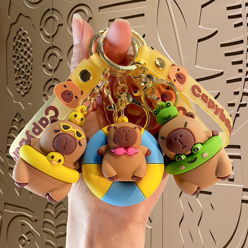 Cross-Border Cartoon Cute Capibala Keychain Creative Doll Doll Pendant School Bag Pendant Small Gift Wholesale