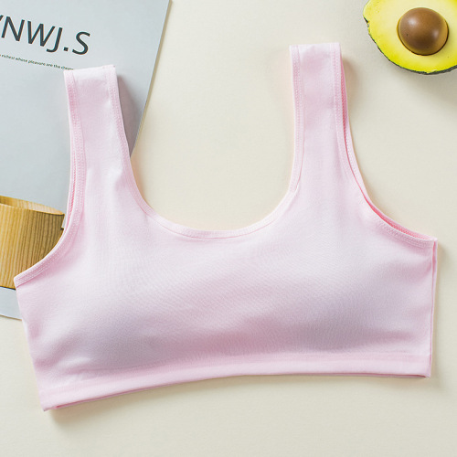 Seamless development period breast-wrapping bra for girls without wire rings, fixed all-in-one breast pad, underwear back for middle and high school students