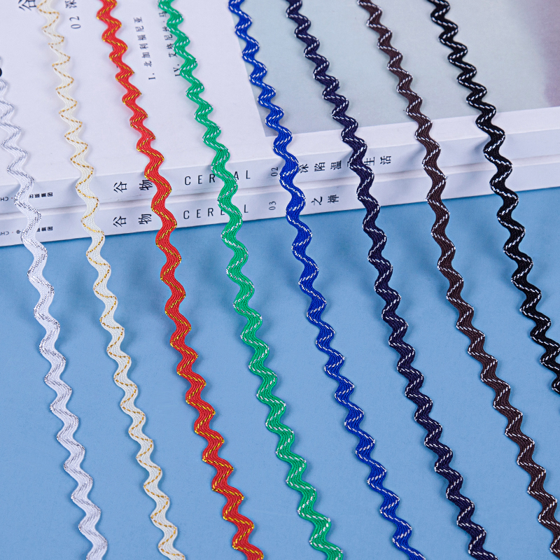 24m polipropileno oro y plata en forma de S correa ondulada de 0,5 cm correa marina decoración encaje accesorios de ropa hecha a mano