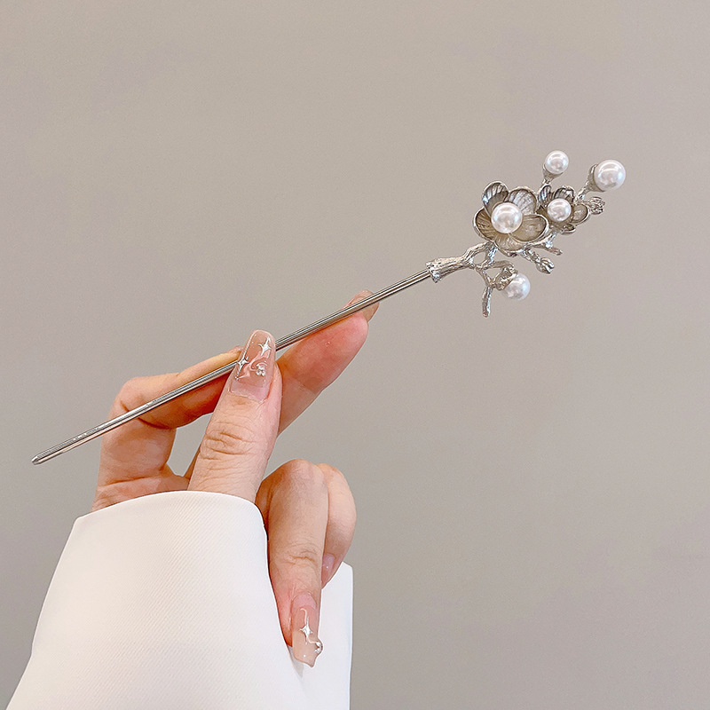 Nuevo estilo chino pinzas de cabello para mujeres de alto nivel estilo antiguo bordillo pinzas de flores Hanfu paso de caballo de pelo vestido de cabello pinzas de cabello tocado