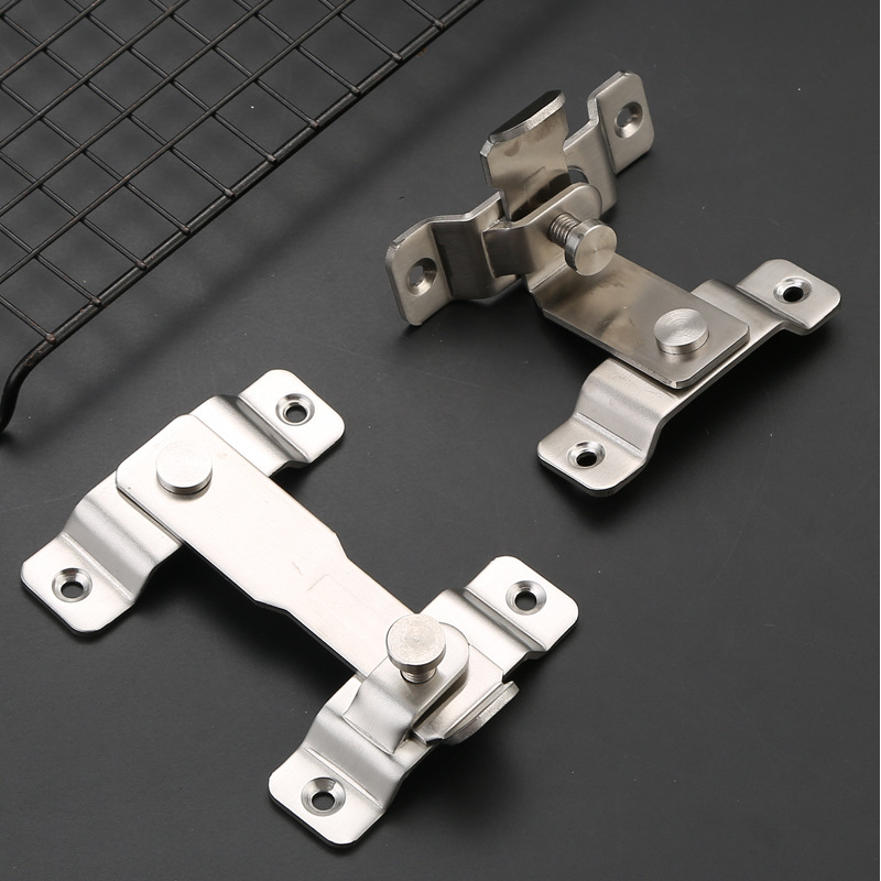 Bathroom extra large stainless steel right angle door buckle lock Sliding door with lock stainless steel left and right buckle buckle