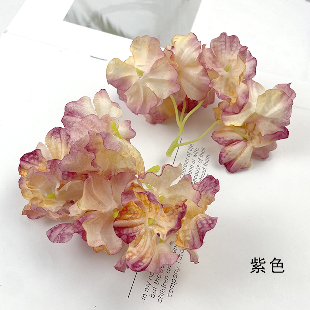 Retro horneado bordes horneados flores falsas DIY fuego horneado flores hechas a mano tocado guirland caja de regalo accesorios muros de hortenas