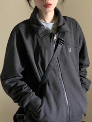 秋季立领卫衣外套女小个子早秋新款美式情侣短款棒球服夹克上衣潮
