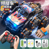 Alloy off-road six-wheel stunt car [orange-handle + gesture remote control]