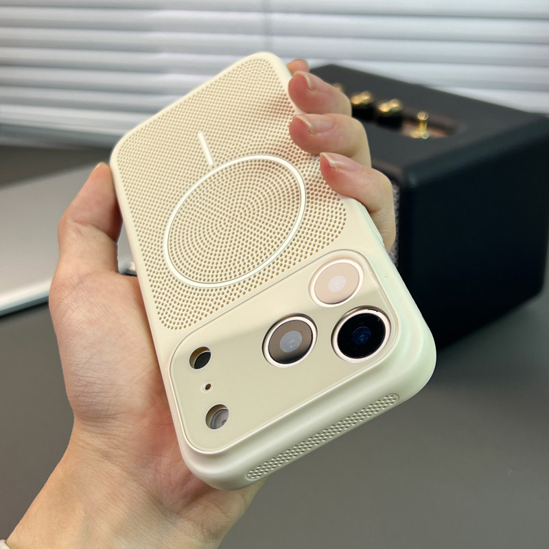 Iphone17Promax Breathable Heat-Dissipating Magnetic Phone Case Suitable for Apple 16 Large Window Lens Film Protective Cover