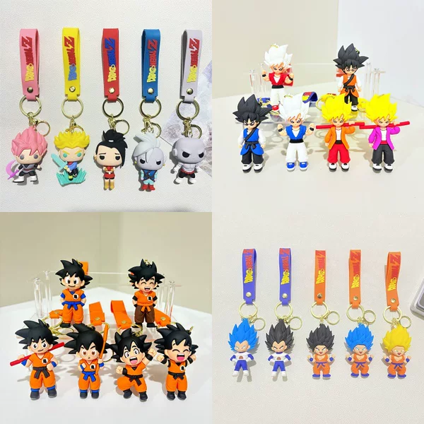 Dragon Ball Monkey King Super Saiyan Keychain Stereo Doll Pendant Hand-made Accessories Key Chain Small Gift