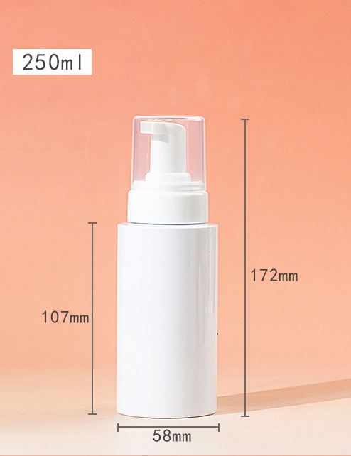 250ml; botella transparente + cabeza de espuma tipo A; mascota