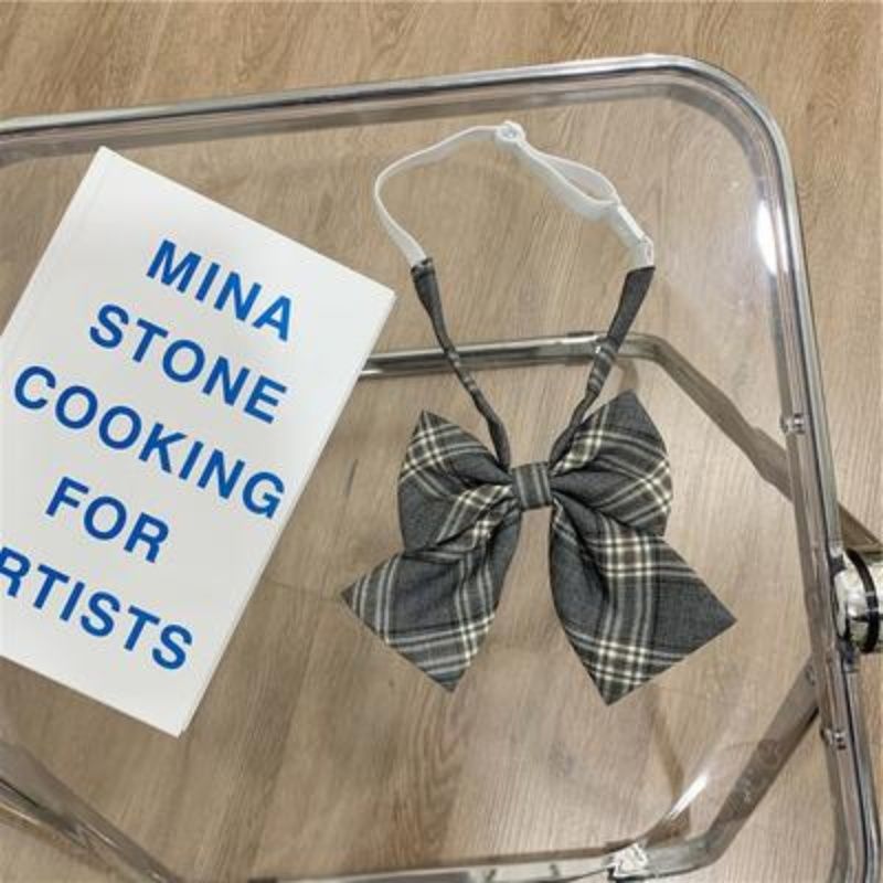 Camicia JK scozzese grigia senza cravatta per donna, stile college, versatile, casual, versione coreana, con papillon Changzhen_voghion.com