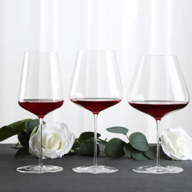 Оптовая продажа бокалов для красного вина в скандинавском стиле, хрустальные бокалы бордового цвета с бантом, европейские бокалы для вина, бокалы для бордо.