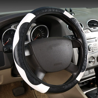 Steering wheel cover: wheel cover without inner ring - black-and-white-38cm
