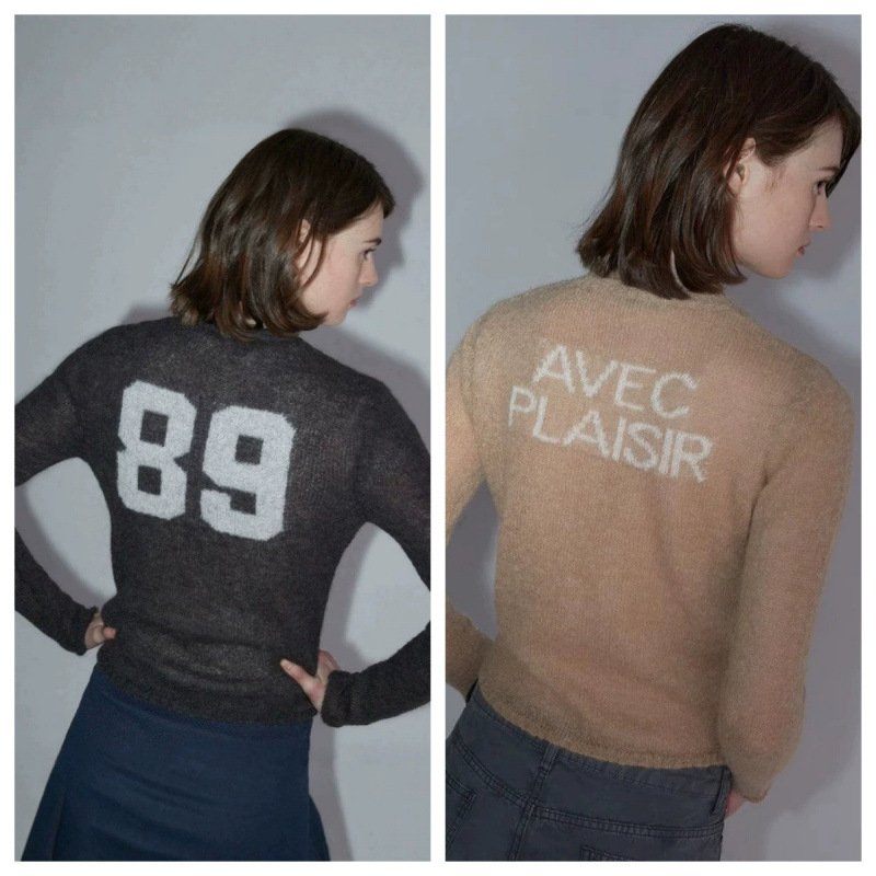 paloma wool Spanish thin wool-blend knitted cardigan slim-fit round neck long sleeve sweater