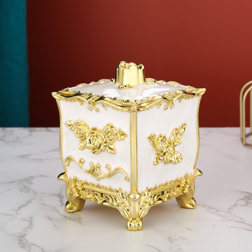 European-style toothpick box, home living room coffee table, light luxury cotton swab box, creative individual fashion trend hotel Instagram decoration
