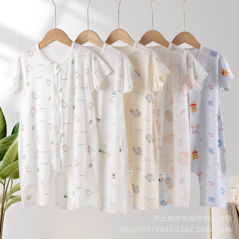 Baby Suit Summer Youkosi Climbing Suit Baby Thin Air-conditioning Suit Summer Baby Sleeping Bag Short Sleeve