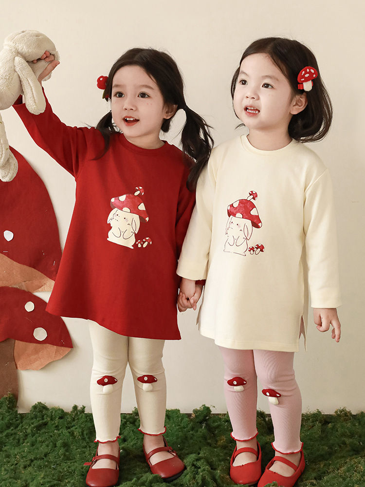 Qiu Duo Meng-mallas con forma de seta para niña, pantalones de moda para niño, estilo coreano, primavera y otoño, 2025