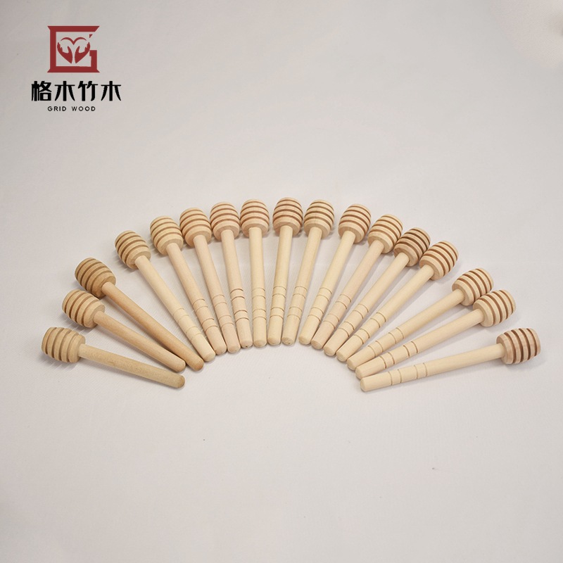 Exportación calidad loto madera miel palo mano regalo marcado madera redonda cabeza agitación varilla madera maciza miel palo agitación varilla