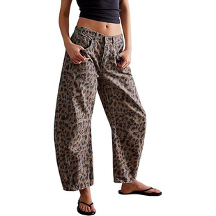 Independent Station 2025 Cross-Border Ebay European and American Autum Casual Loose Mid-Waist Cylindrical Women's Jeans 16848