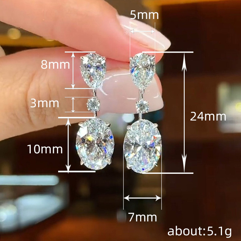 1 Pair Modern Style Simple Style Water Droplets Inlay Copper Zircon Drop Earrings display picture 1