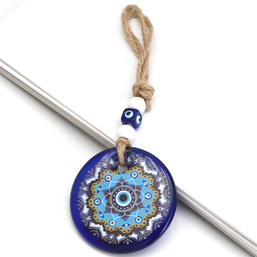 138g Weight Bag Pendant, Keychain Classification 1 Piece Quantity Holiday, Daily Occasion Glass Material Devil's Eye Pattern Unisex Gender Retro, Classic Style Style Retro Classic Style Devil's Eye Glass Unisex Bag Pendant Keychain 2