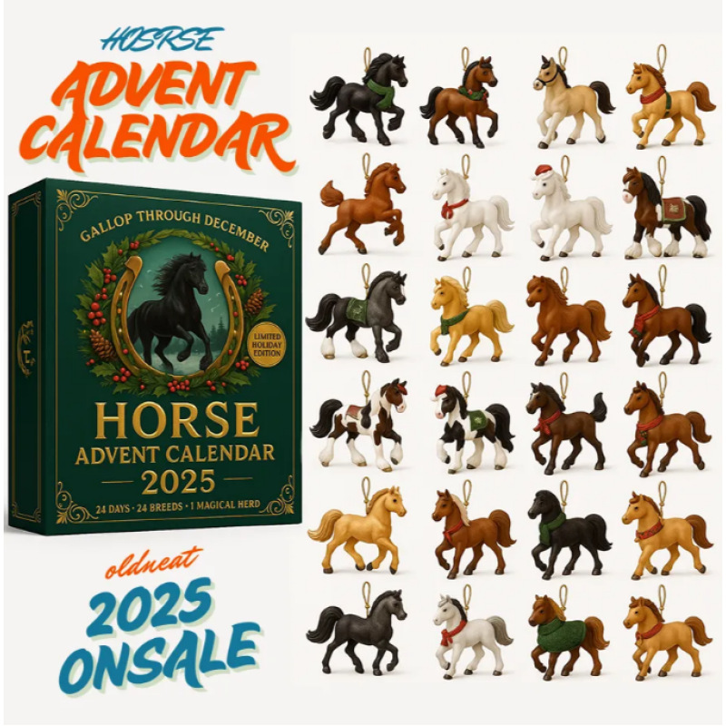 Cross-Border Independent Station New Product 2025 Year of the Horse Countdown Calendar Blind Box Christmas Tree Decoration Acrylic Pendant