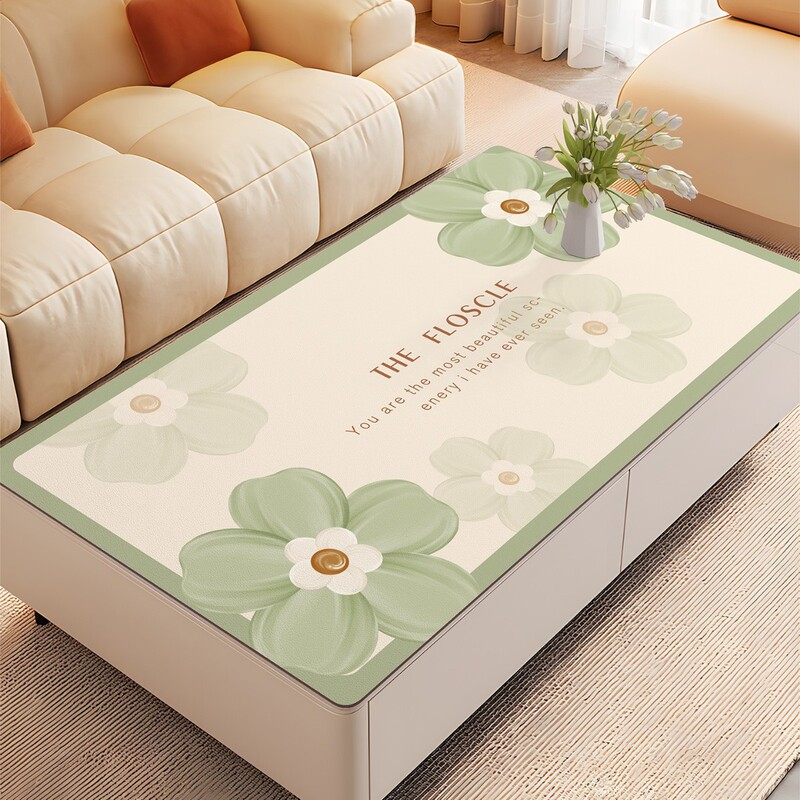 Coffee Table Mat Tablecloth Waterproof, Oil-Proof, Anti-Scalding, No-Wash Dining Table Mat, Living Room Coffee Table, Dining Table, Tv Cabinet Desktop Protection Mat
