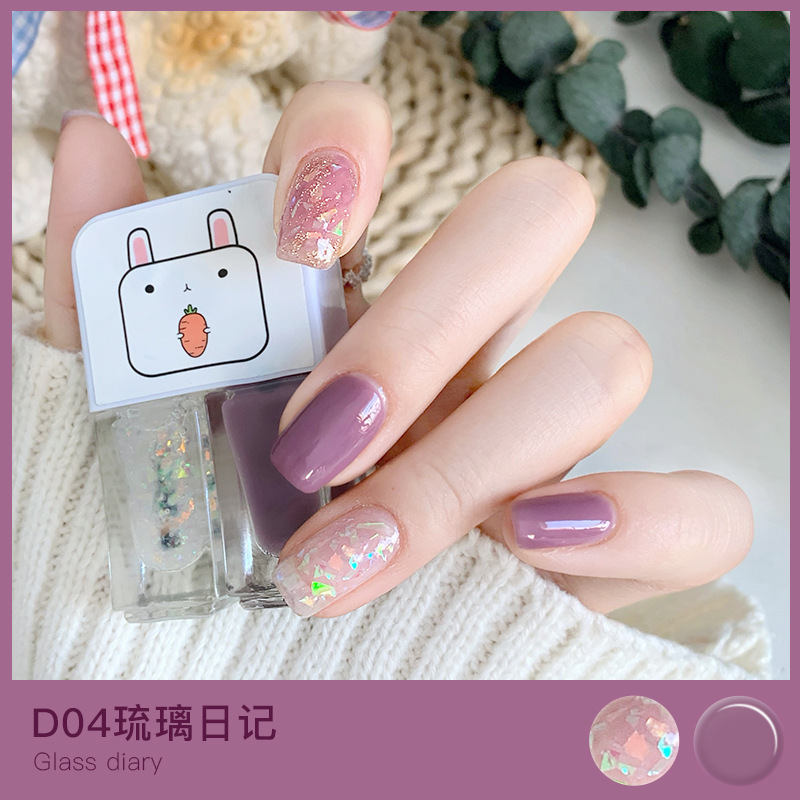 双子星可撕拉指甲油女孩水性免烤快干持久可用美甲亮油胶|undefined