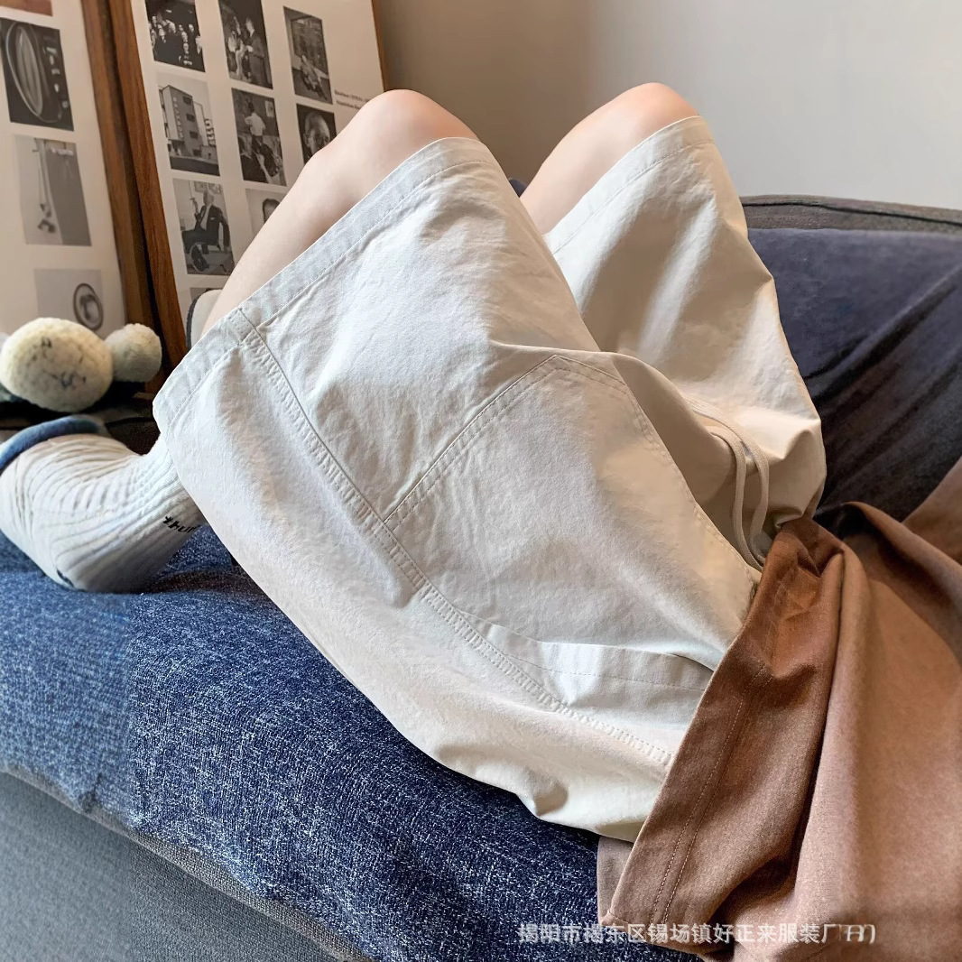 Summer 2025 New Casual Men's Shorts Japanese Retro Simple High-End Loose Versatile Cargo Shorts