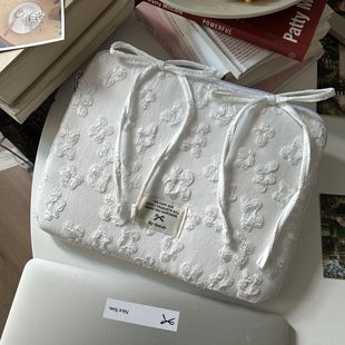 Korean Tablet Bag, Small Flower Pencil Bag, Girly Heart, Large-Capacity Stationery Box Storage Bag, Portable Bag