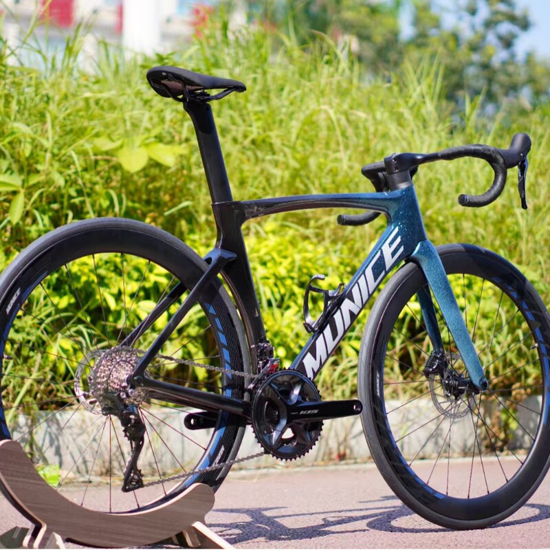 Monas R1 Carbon Fiber Road Bike 12-Speed 7120 Hydraulic Disc Brake Curved Handlebar Road Bike Ultra-Light Vehicle