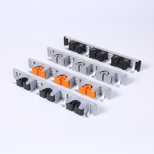 Bathroom Storage Mop and Broom Holder, Wall-Mounted Mop Clip Holder for Toilet, Punch-Free Space Aluminum Mop Storage Rack