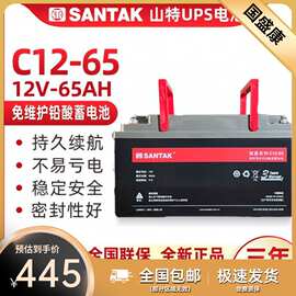SANTAK山特C12-65阀控式铅酸免维护蓄电池12V65AH直流屏C12-65AH