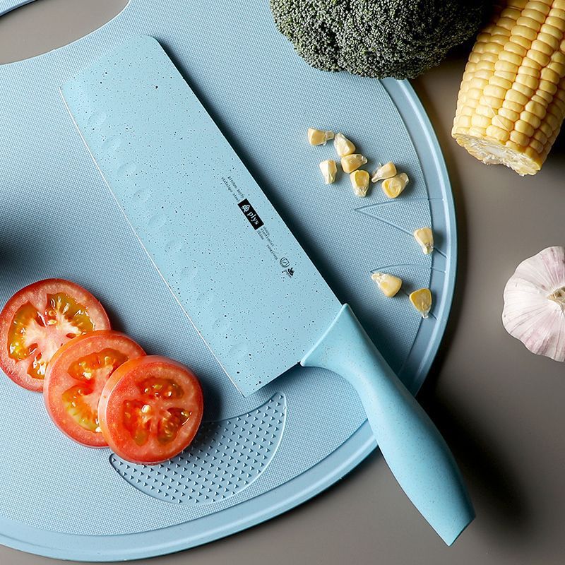 Kit de cuchillos de alimentos suplementarios para bebés, cuchillo de cocina 2 - en - 1 cuchillo de corte para tablero de corte doméstico, conjunto completo de utensilios de cocina para bebés