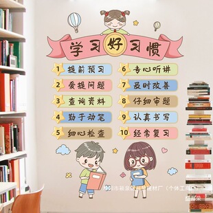 Slogans, family mottos, conventions, learning wall stickers, elementary school homework, classroom layout, class habits, cultural wall, family rules