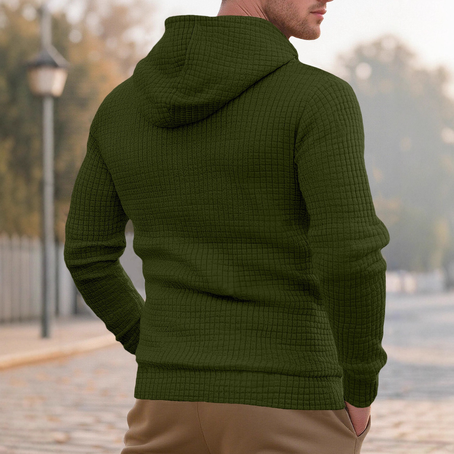 Herren-Freizeitpullover mit Jacquard-Tasche, Größe 26 (EU), für den grenzüberschreitenden Handel, klein kariert, gesteppt_voghion.com