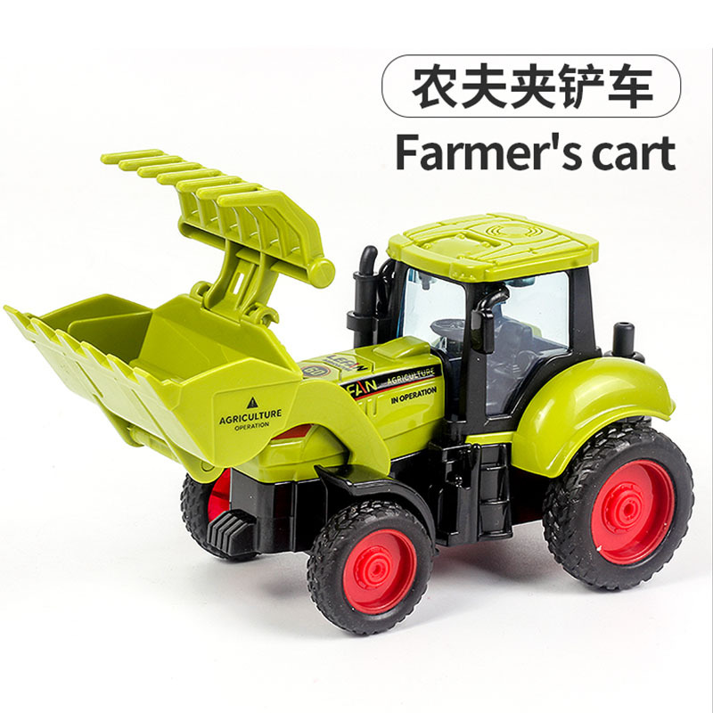modelo de tractor de simulación infantil juguete cosechador de trigo de agricultores inercia resistente a la caída combinación vehículo de transporte agrícola
