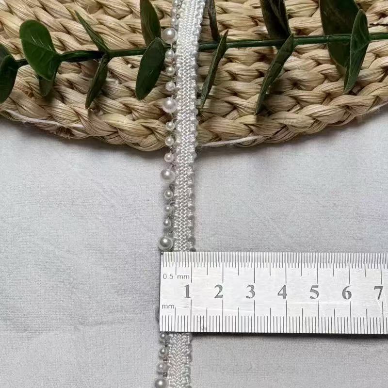 纱带珍珠花边手工串珠diy织带花边小香风服装辅料婚纱礼服旗袍边|undefined