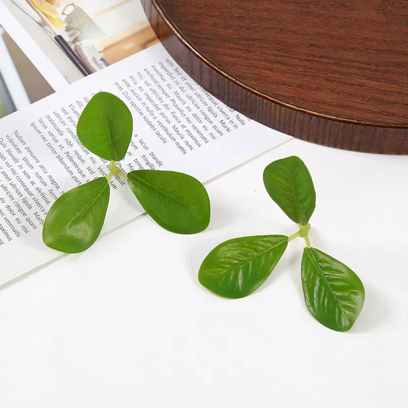 仿真绿植批发酒店前台装饰三叉豆瓣叶仿真植被家居客厅仿真植被