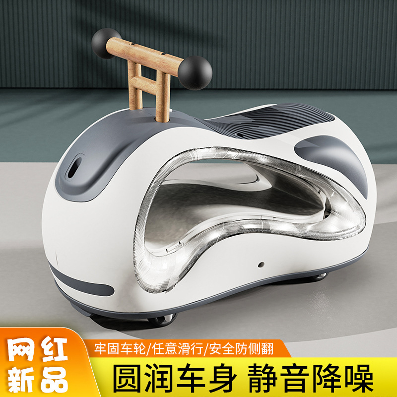 Coche de patinaje de maní para niños de 1 - 3 años de edad, coche de patinaje para niños y niñas se puede sentar en un coche de juguete anti-rollback deslizante